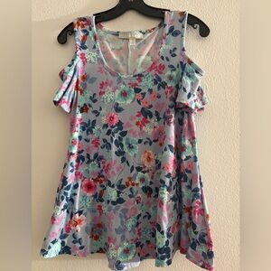 Floral Cold Shoulder Blouse